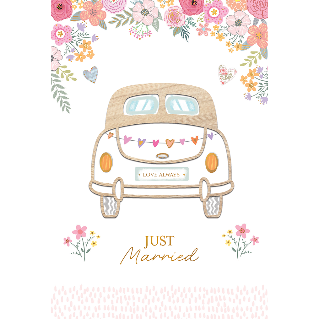 Volkswagen Wedding Wedding Card Wood Element